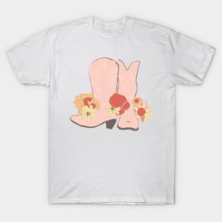 Pink Boots and Flowers T-Shirt